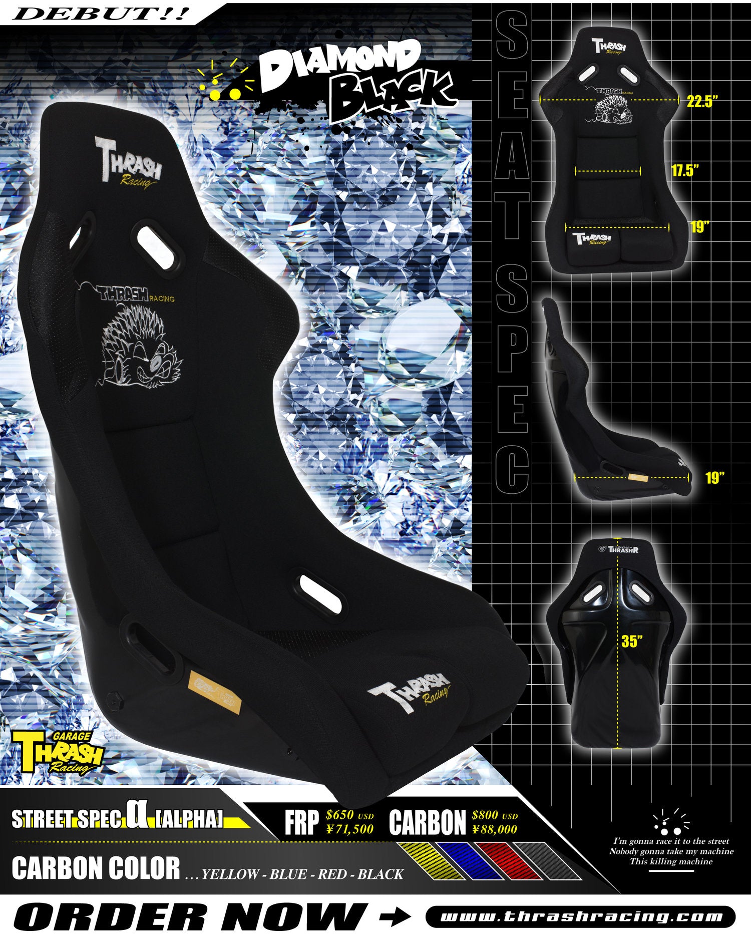 Thrash Racing - Street Spec Alpha Racing Seat