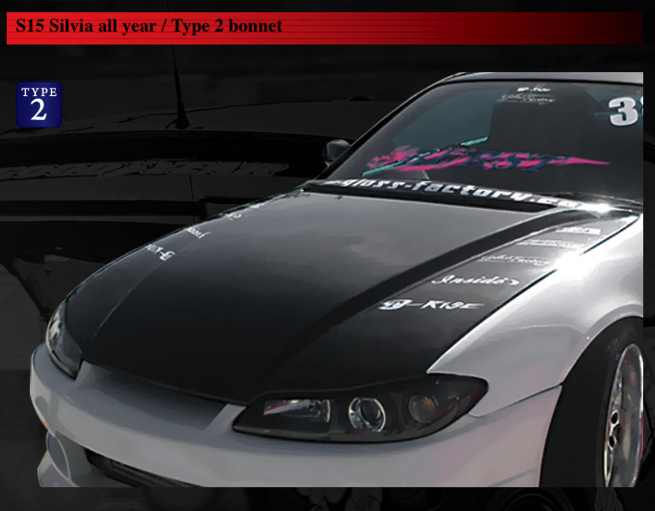Origin Labo - Type 2 Vented Hood FRP - Nissan S15 Silvia