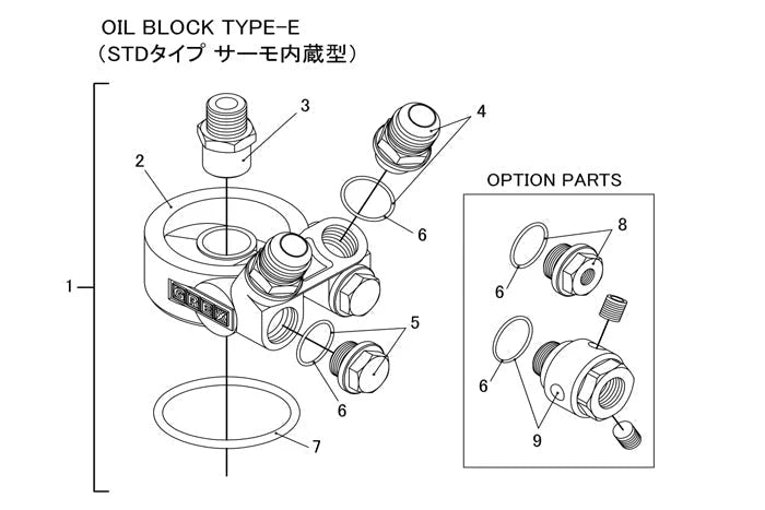 GReddy Replacement Center Bolt For Type-E O/C Block Adapter, ENG: 3/4-16UNF FILTER: 3/4-16UNF