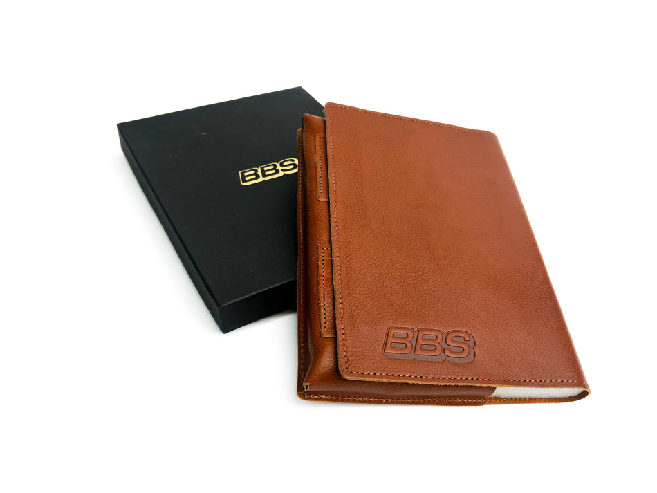 BBS Wheels Cognac Leather Document Book