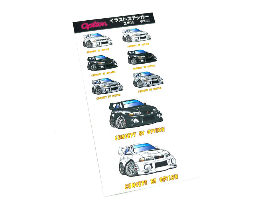 Concept Option Sticker Sheet Mitsubishi EVO