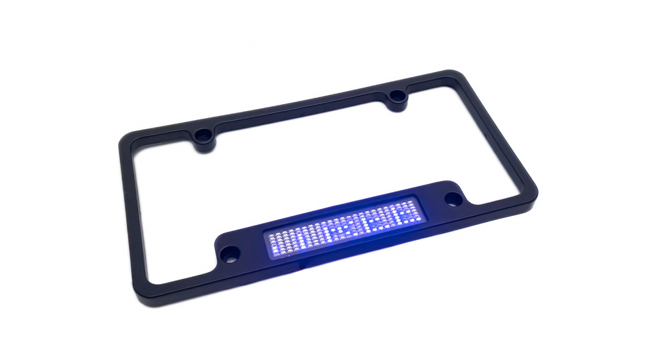 Scrolling Text License Plate Frame