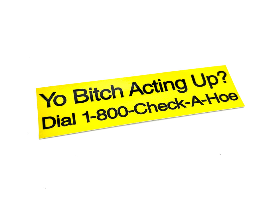 1-800-Check-A-Hoe Bumper Sticker