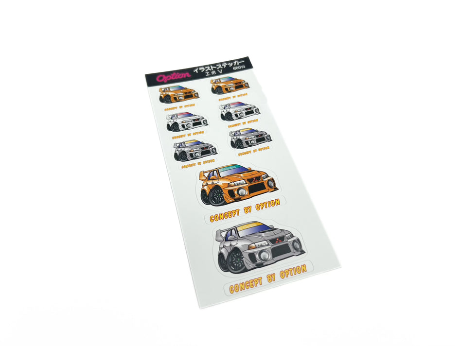 Lancer Evolution Option Sticker Sheet