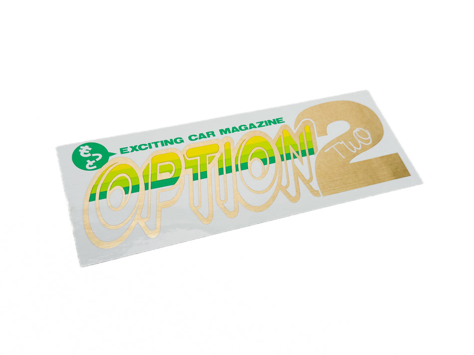 Option 2 Green & Gold Sticker