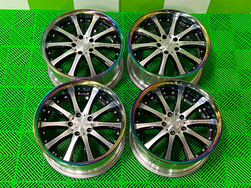 Rays Black Fleet V810 18” 9J +28/+38 5x114.3 Set