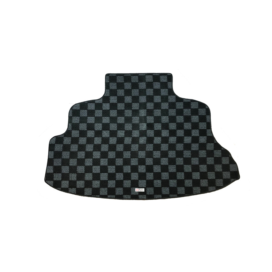 Phase 2 Motortrend - Checkered Race Rear Trunk Mat (Dark Grey) - Nissan 240SX (Hatchback) S13 89-94