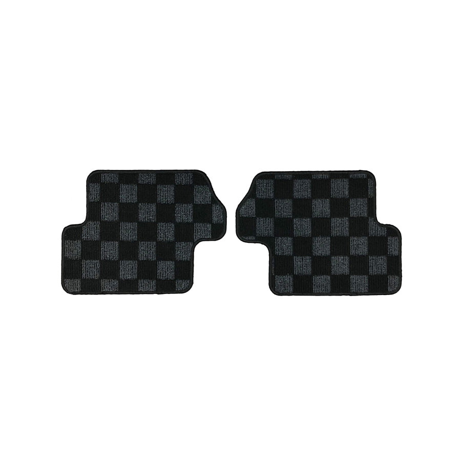 Phase 2 Motortrend - Checkered Race Floor Mats (Dark Grey / Rear) - Nissan 240SX S13 89-94