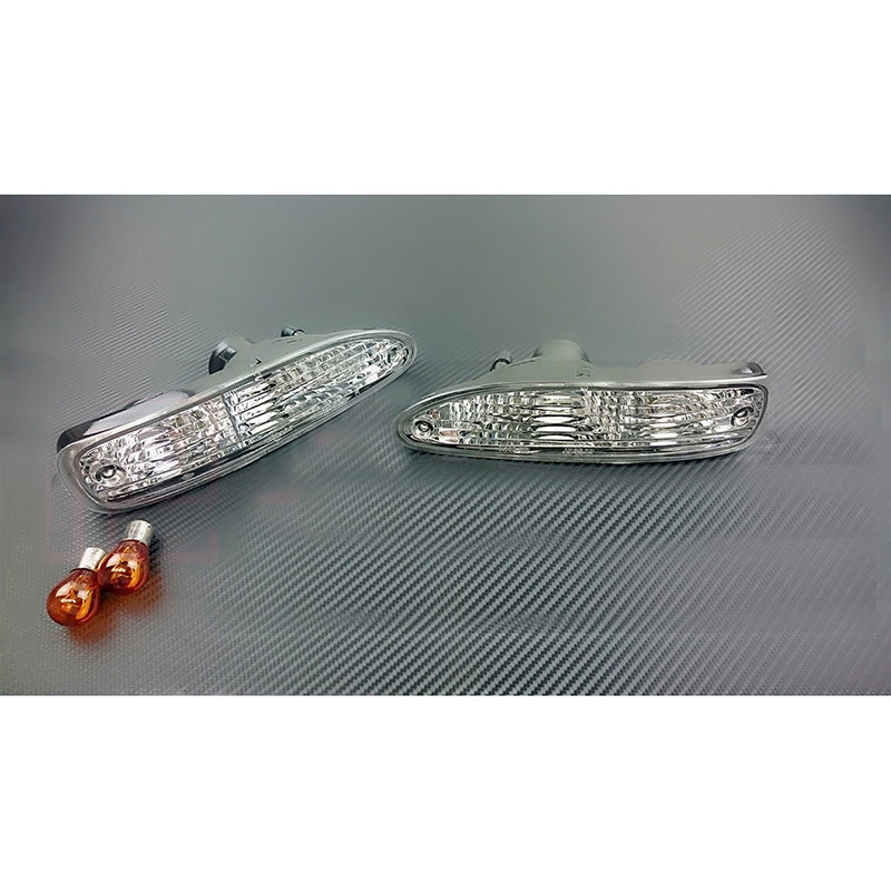 Phase 2 Motortrend - Clear Front Turn Signals Tear Drop - Nissan 180SX Chuki 91-94