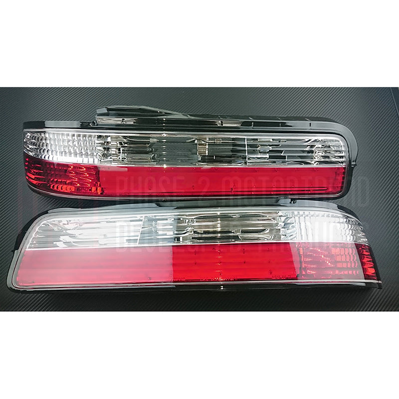 Phase 2 Motortrend - 2 Piece Rear Tail Light Kit (Crystal / LED Version) - Nissan S13 Coupe 89-94 JDM & USDM